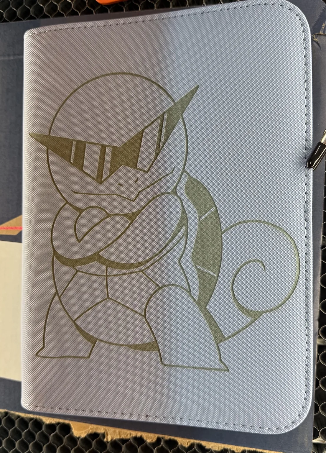 Custom laser engraved binder artwork